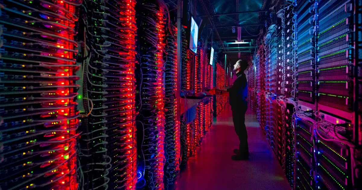A specialist in a server aisle